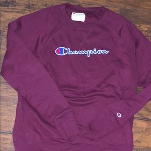 Crew Neck Champion Sweatshirt Maroon